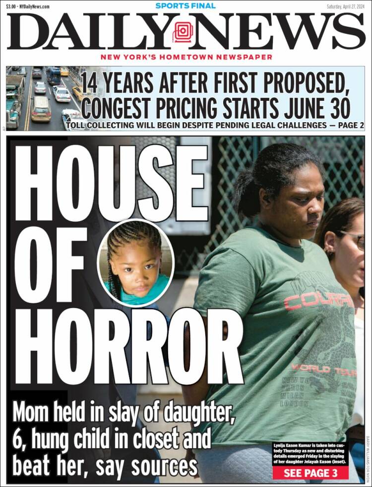 Portada de Daily News - New York (USA)