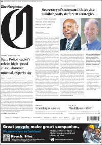 Portada de The Oregonian (USA)