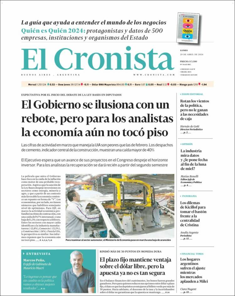 Portada de El Cronista Comercial (Argentina)