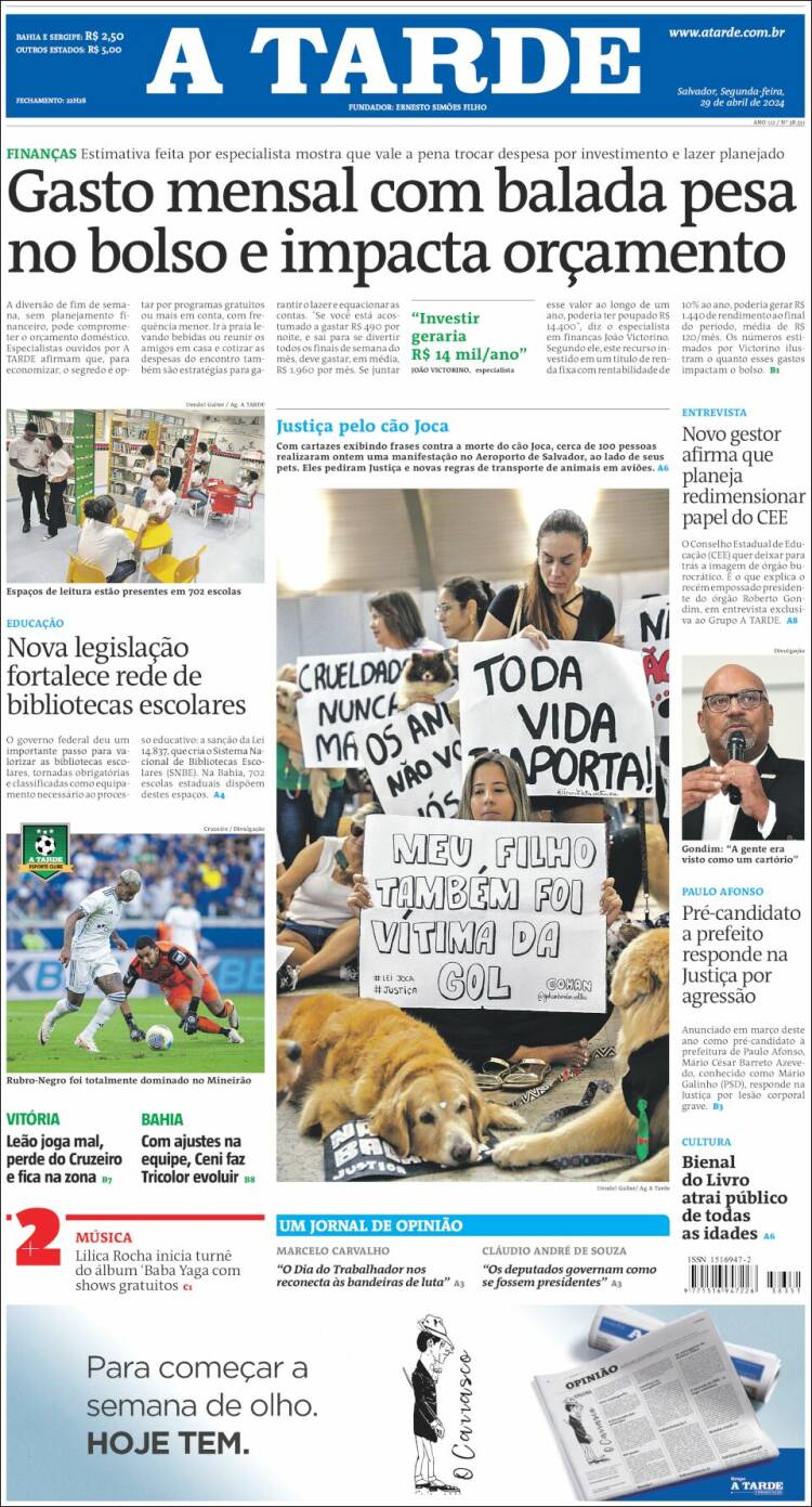 Portada de Diário A Tarde (Brasil)