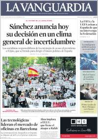 Portada de La Vanguardia (España)