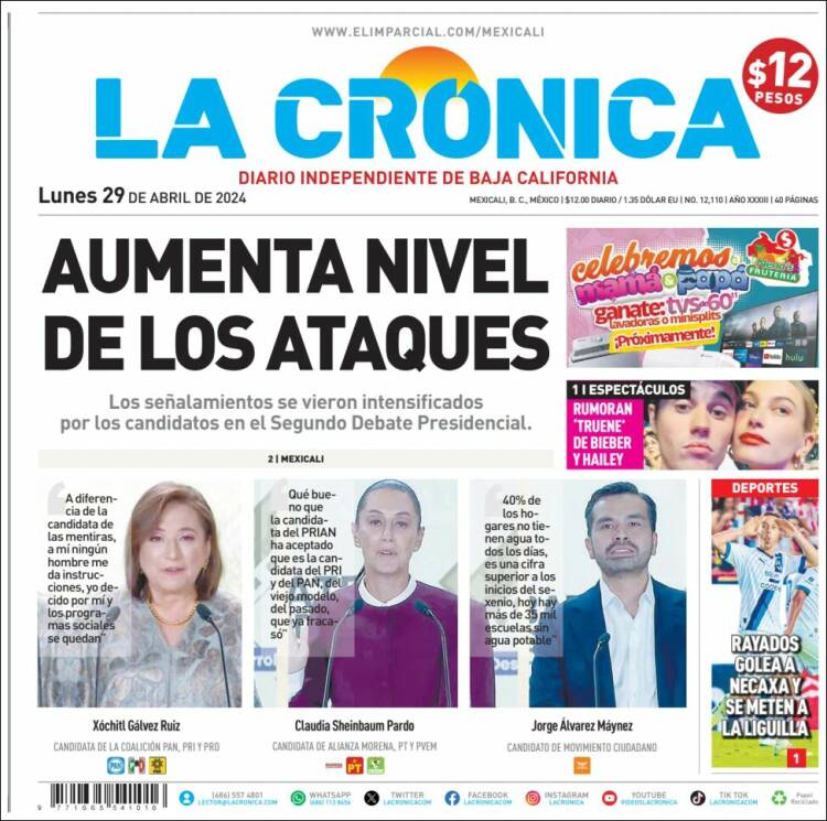 Portada de La Crónica de Baja California (M&eacute;xico)
