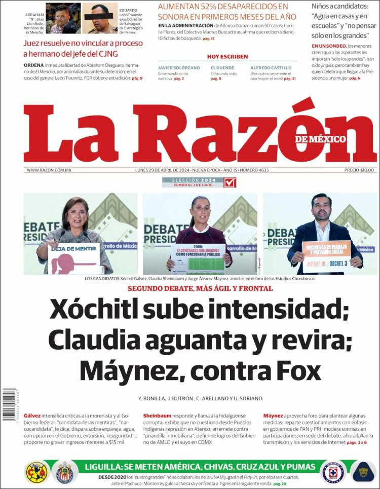 Portada de La Razón (M&eacute;xico)