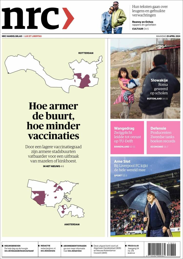 Portada de NRC Handelsblad (Pa&iacute;ses Bajos)