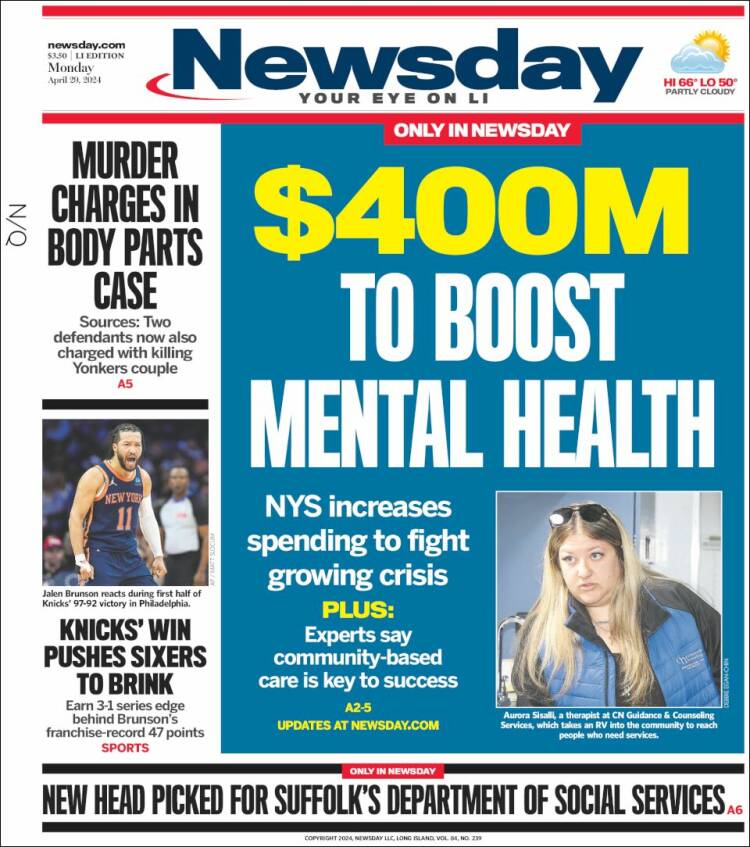 Portada de Newsday (USA)