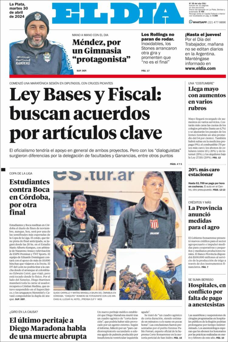 Portada de El Día de la Plata (Argentina)