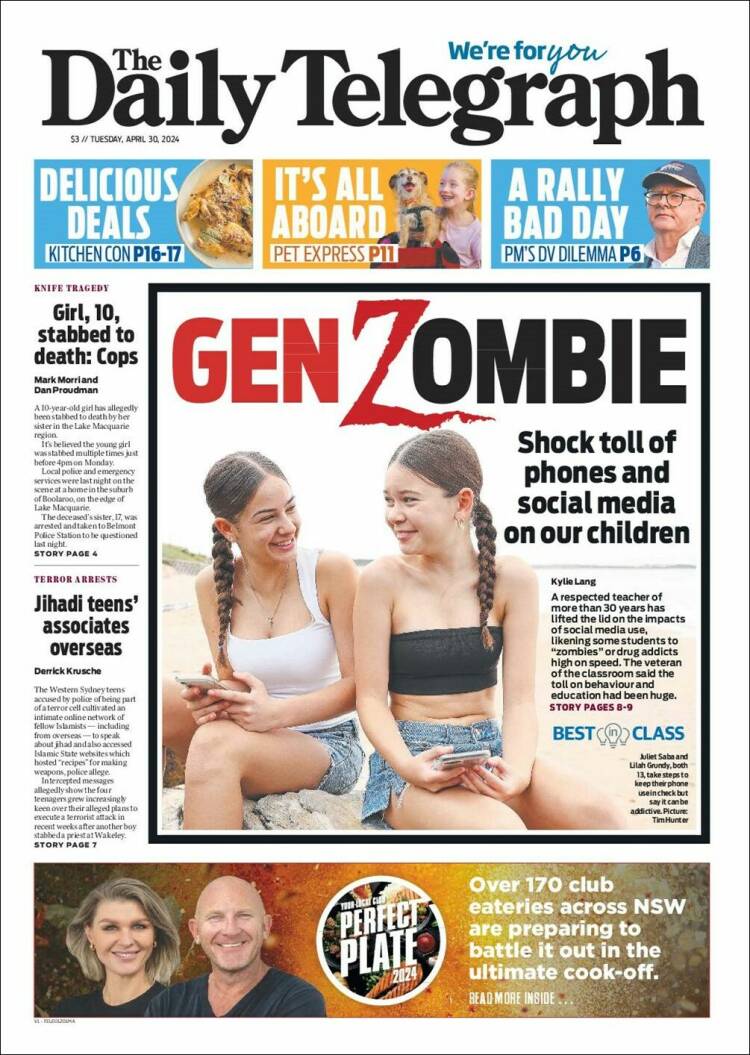 Portada de The Daily Telegraph (Australia)