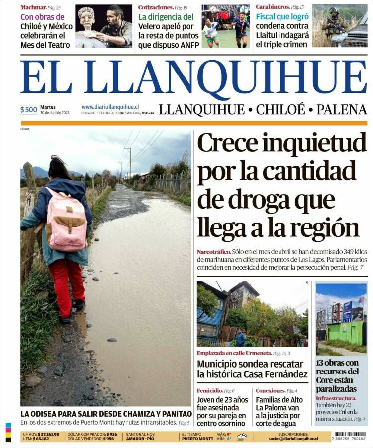 Portada de El Llanquihue (Chile)