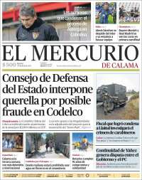 Portada de El Mercurio - Calama (Chile)