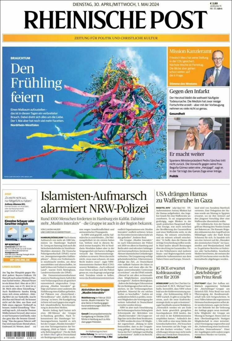 Portada de Rheinische Post (Alemania)