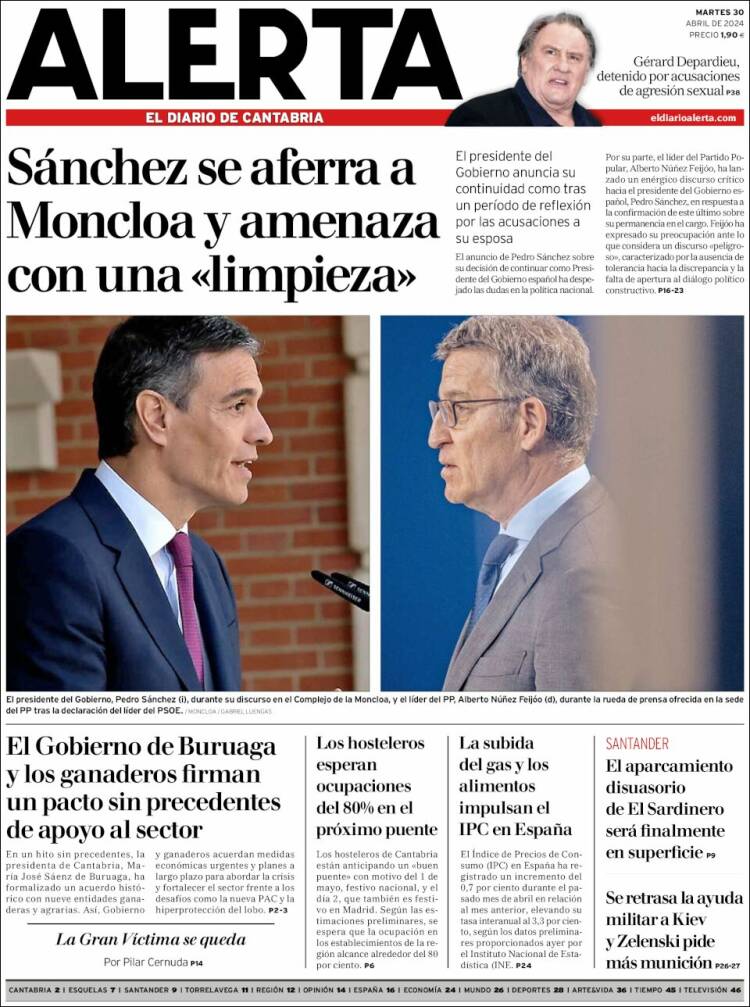 Portada de Alerta - El Diario de Cantabria (España)