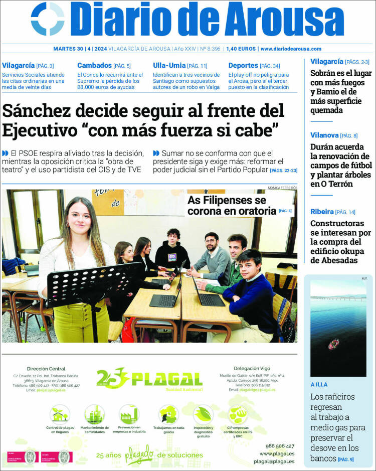 Portada de Diario de Arousa (España)