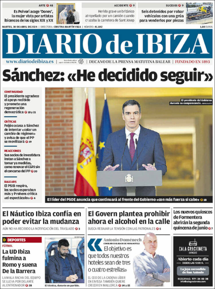 Portada de Diario de Ibiza (España)