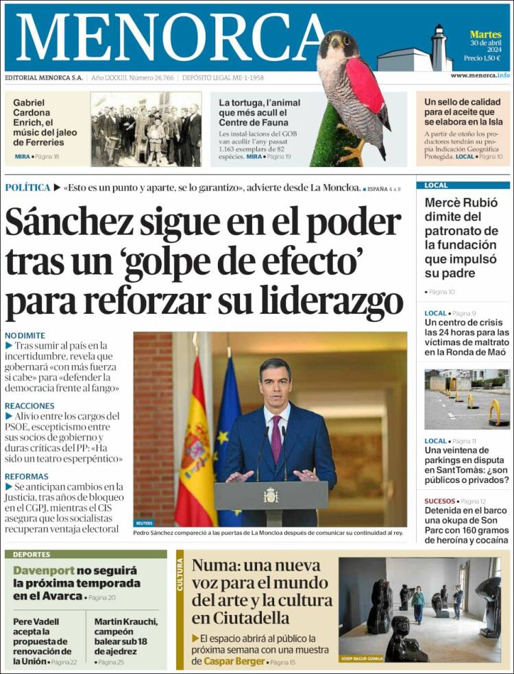 Portada de Menorca - Diario Insular (España)