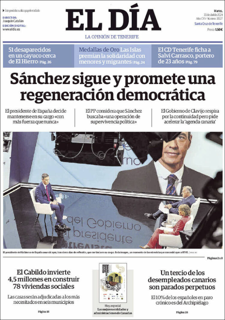 Portada de El Día (España)