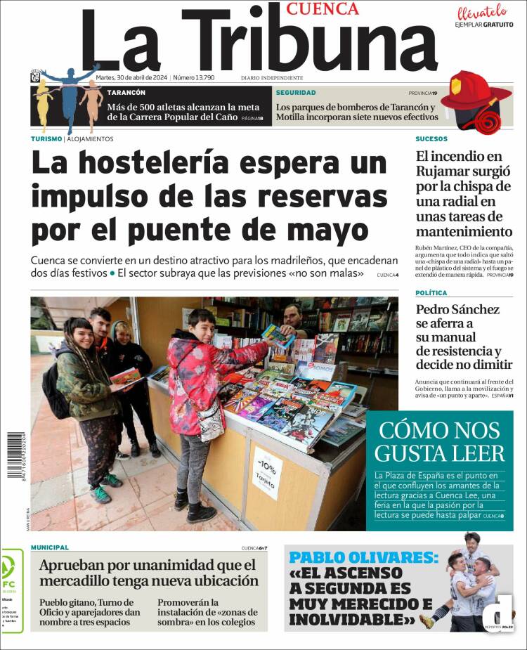 Portada de La Tribuna de Cuenca (España)