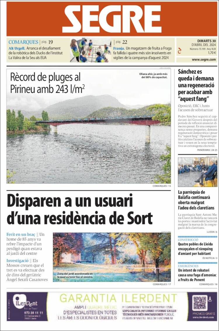Portada de Segre (España)