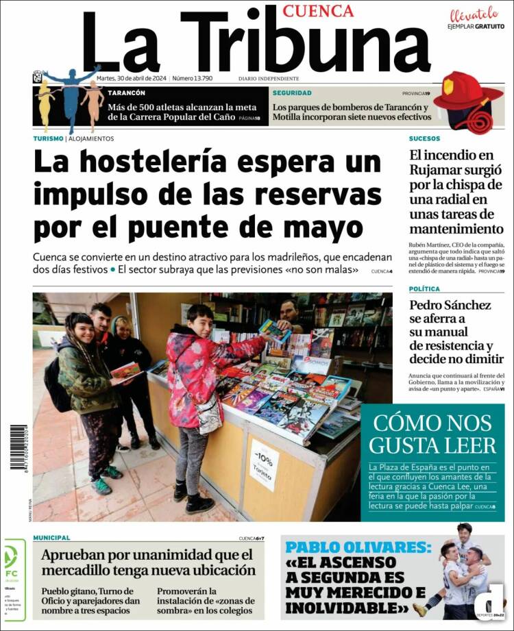 Portada de La Tribuna de Cuenca (España)