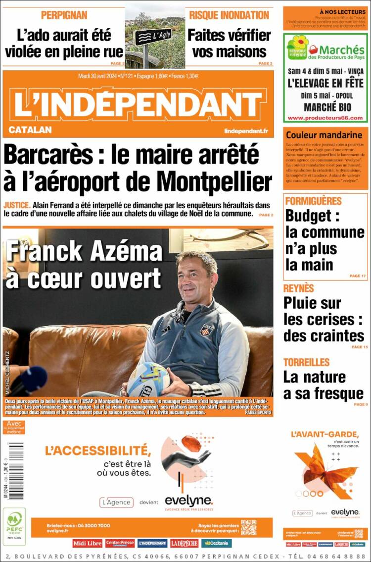 Portada de Le Indépendant (Francia)