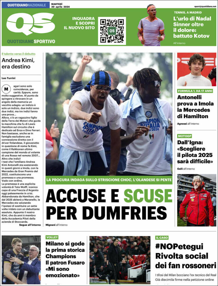 Portada de Quotidiano Sportivo (Italia)