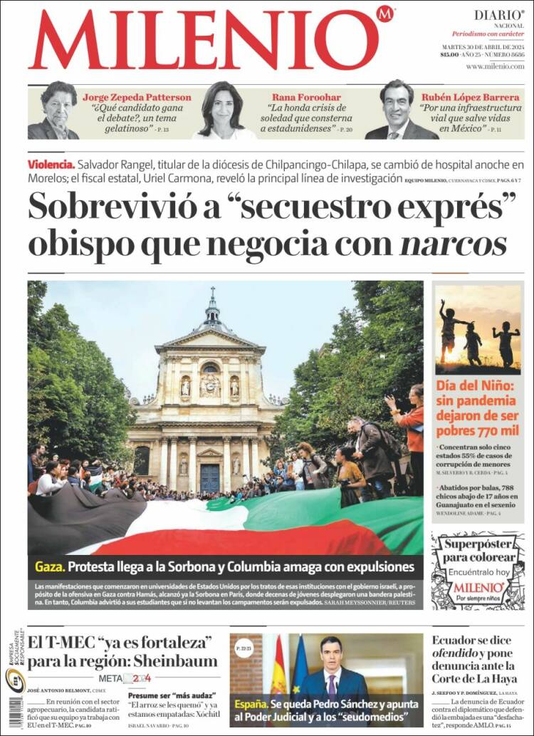 Portada de Milenio (M&eacute;xico)