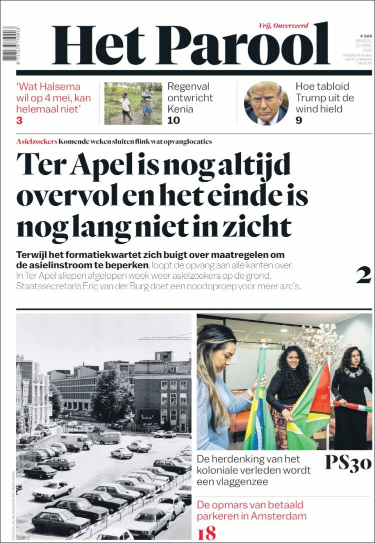 Portada de Het Parool (Pa&iacute;ses Bajos)