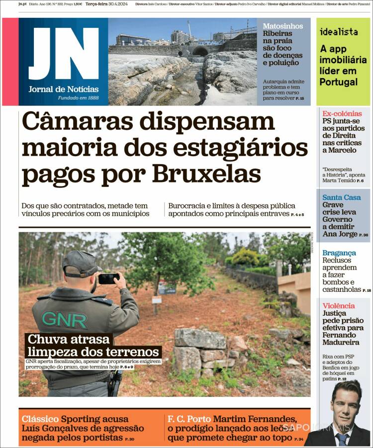 Portada de Jornal de Notícias (Portugal)