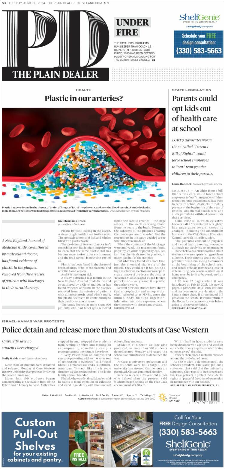 Portada de The Plain Dealer (USA)