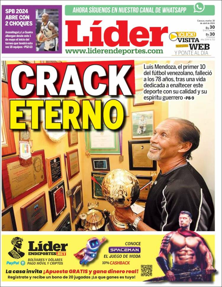 Portada de Lider en deportes (Venezuela)