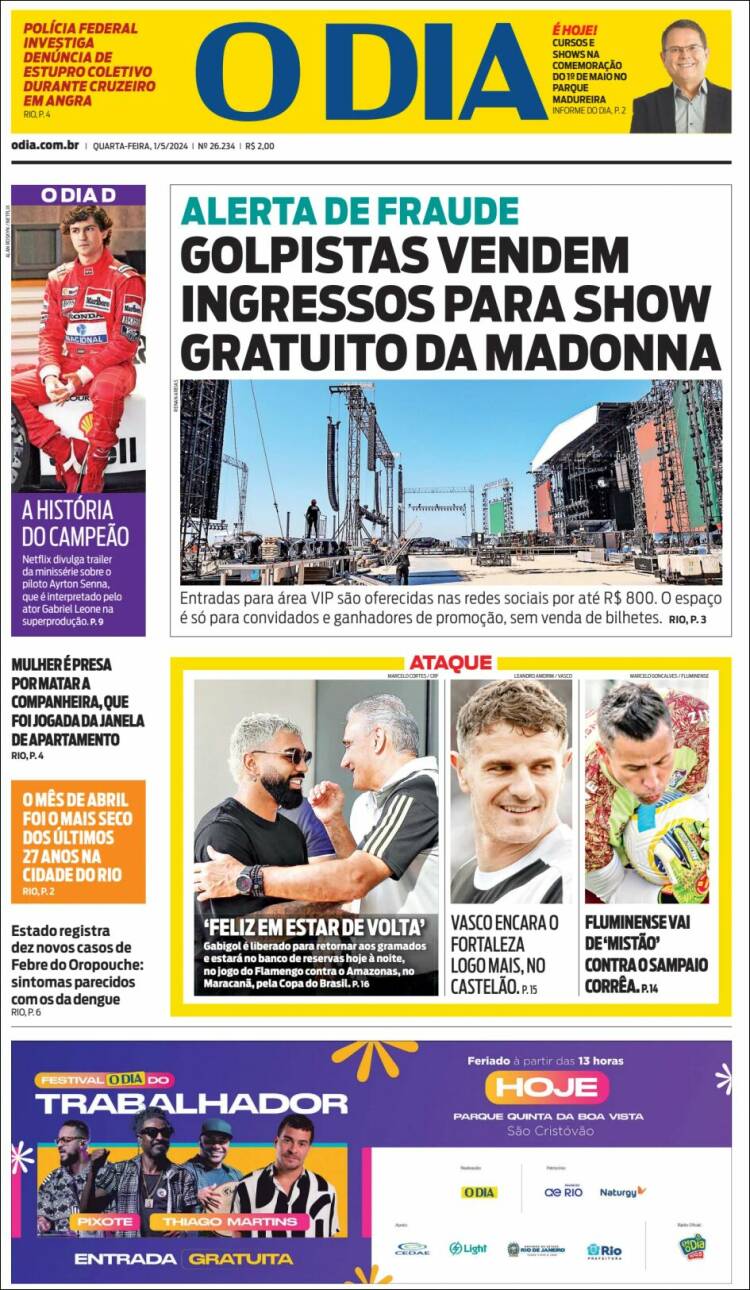 Portada de O Dia (Brasil)