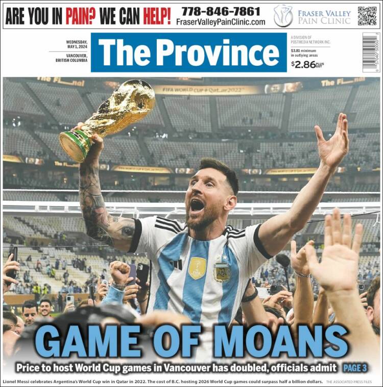 Portada de The Province (Canadá)