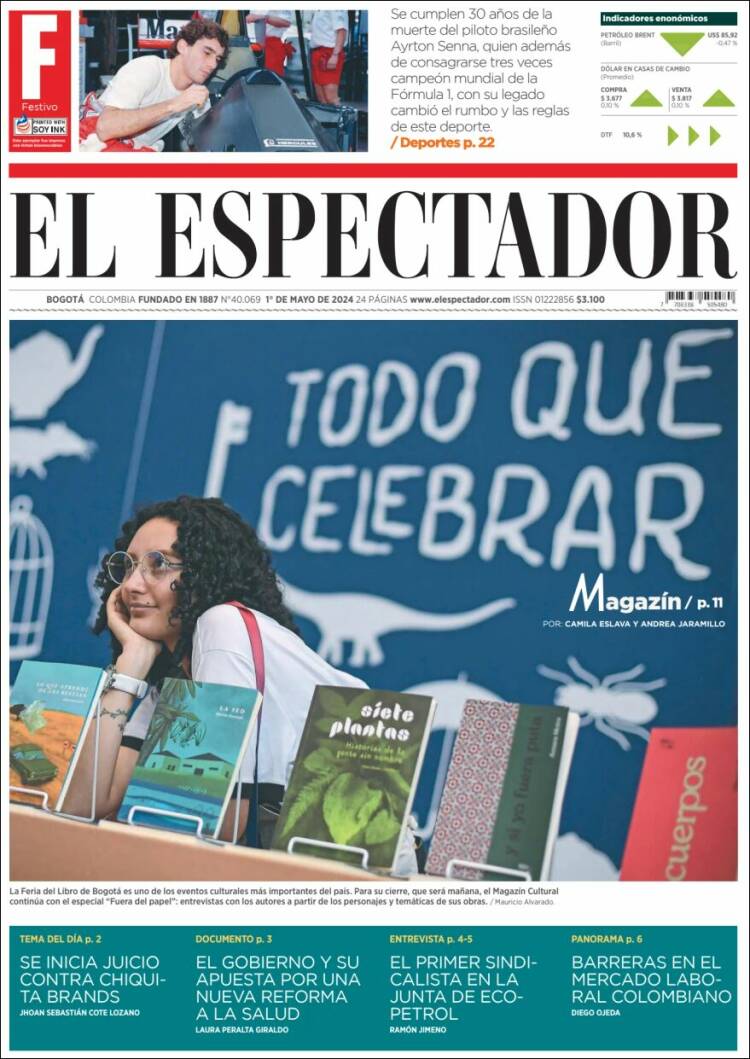 Portada de El Espectador (Colombia)