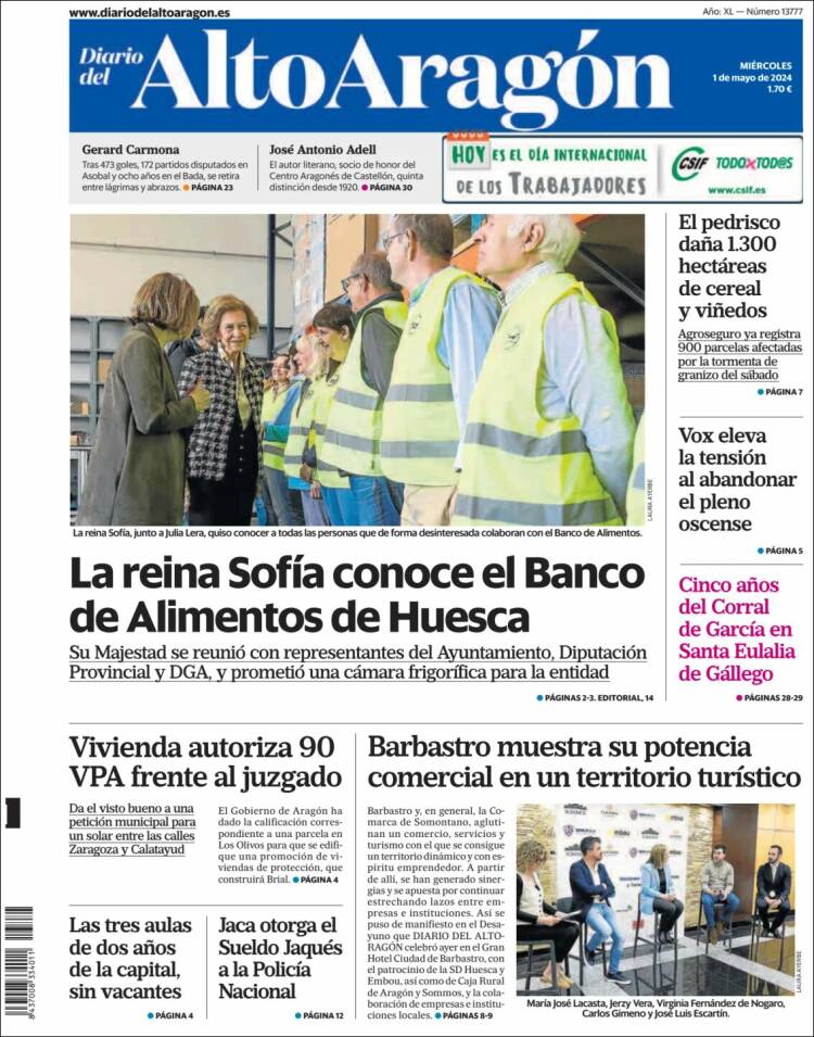 Portada de Diario del AltoAragón (España)