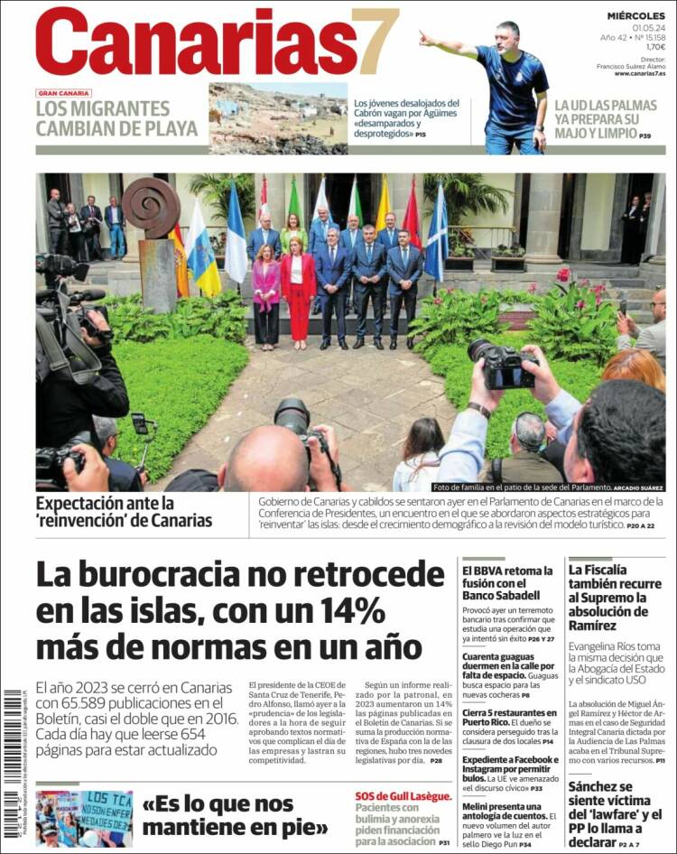 Portada de Canarias 7 (España)