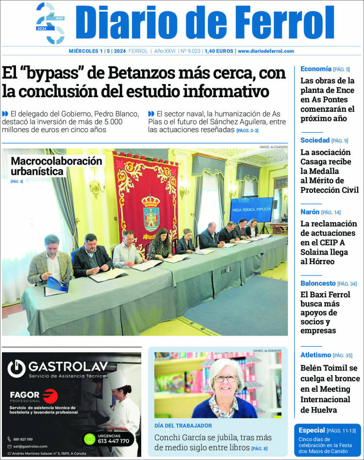 Portada de Diario de Ferrol (España)