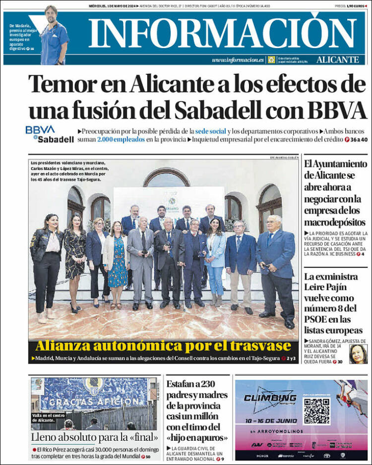Portada de Diario Información (España)