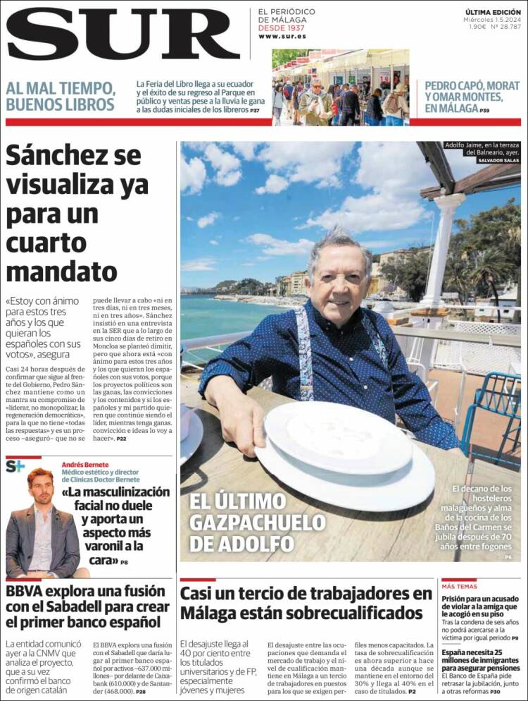 Portada de Diario el Sur (España)