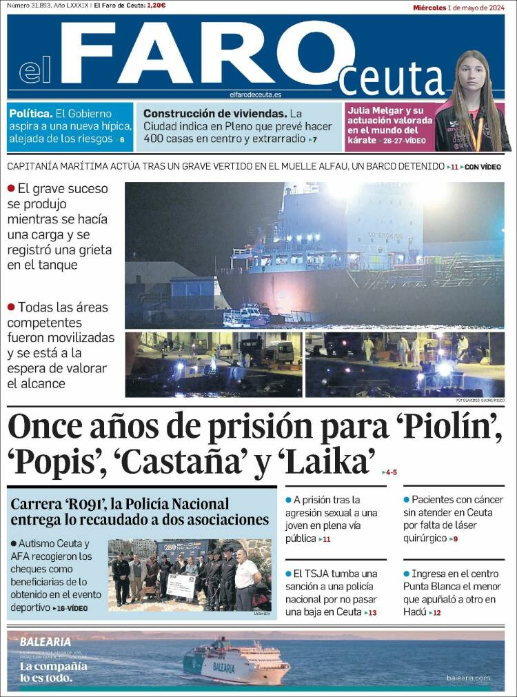 Portada de El Faro de Ceuta (España)