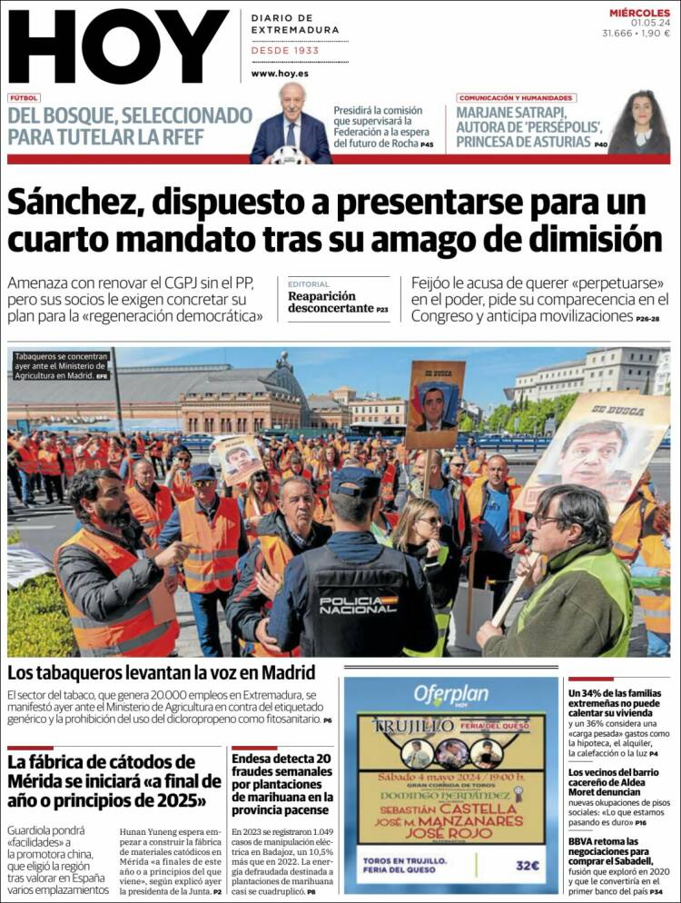 Portada de Hoy - Caceres (España)