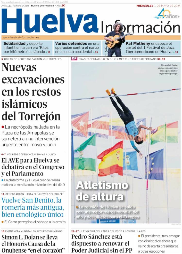 Portada de Huelva Información (España)