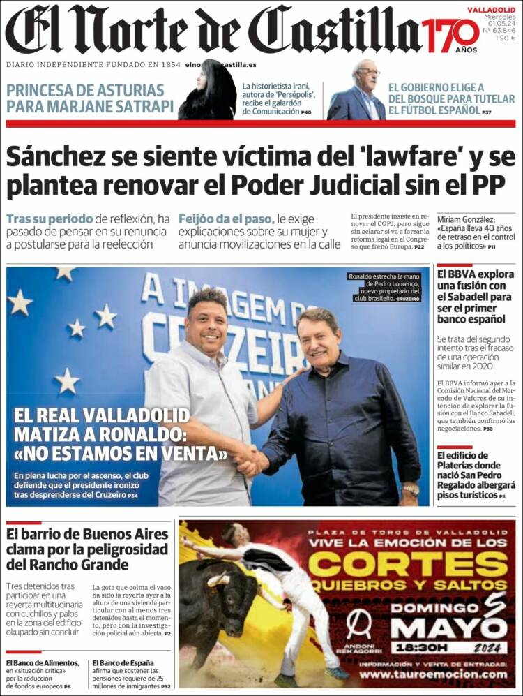 Portada de Norte de Castilla - Valladolid (España)