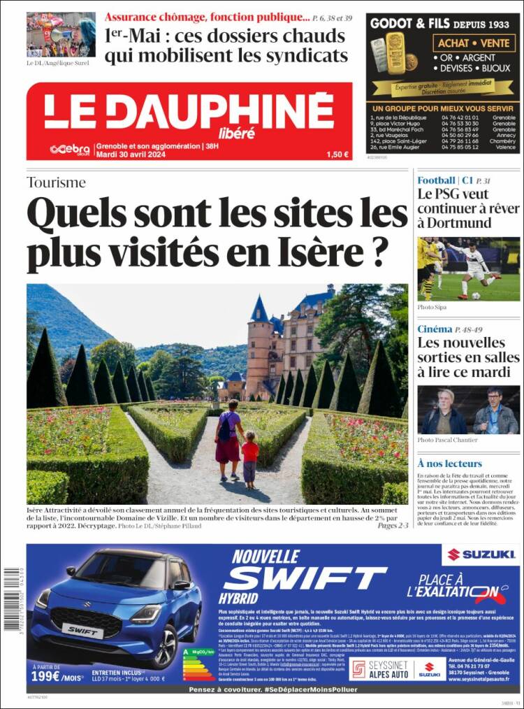 Portada de Le Dauphiné Libéré (Francia)