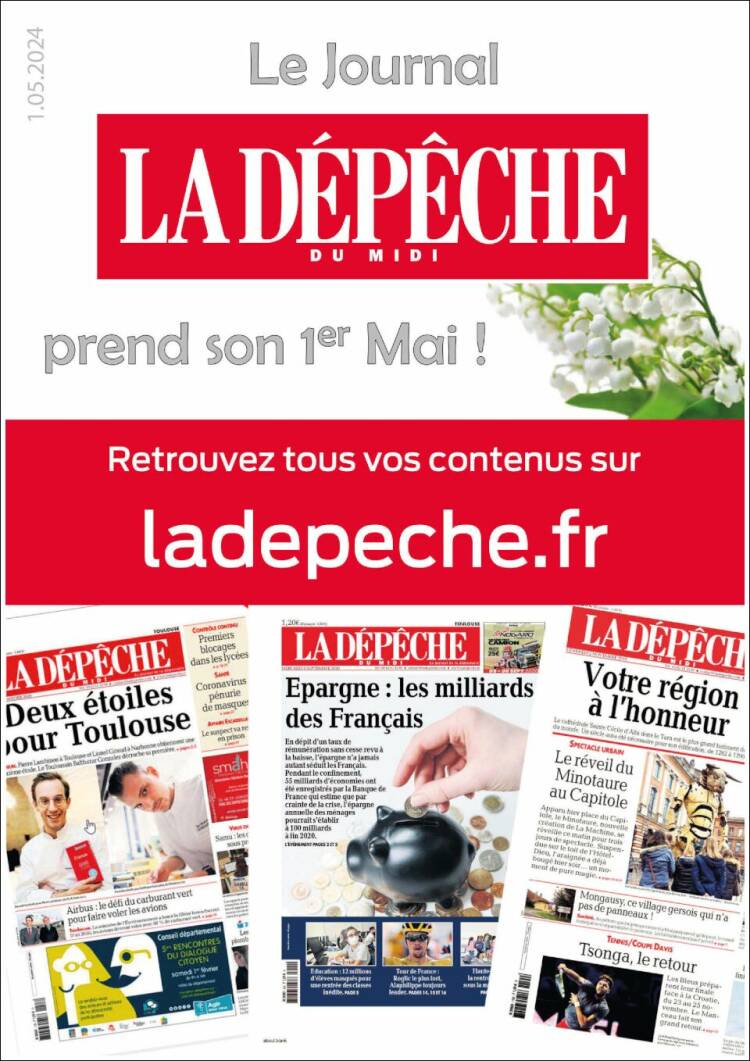 Portada de La Dépêche du Midi (Francia)