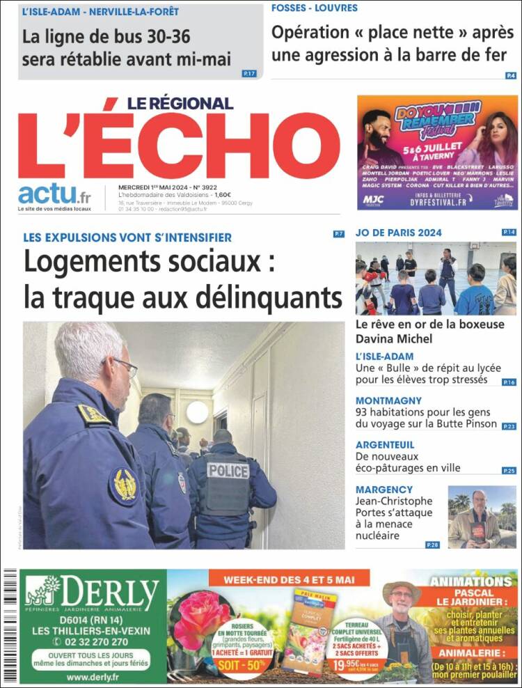 Portada de L'Echo de la Haute-Vienne (Francia)
