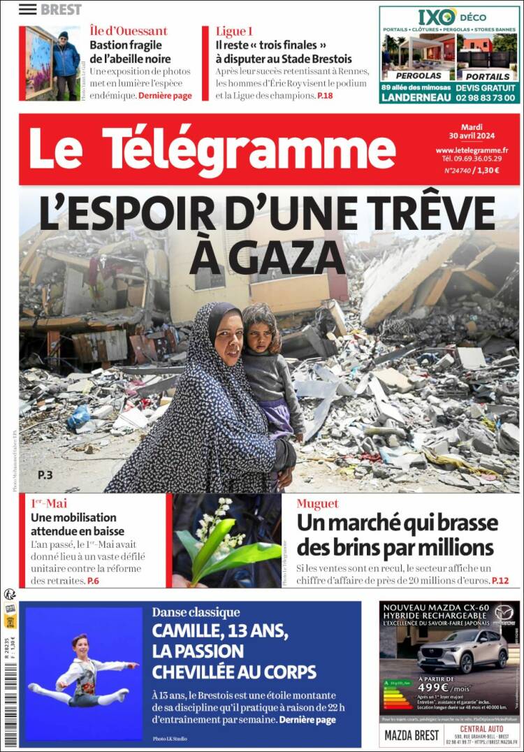 Portada de Télégramme (Francia)