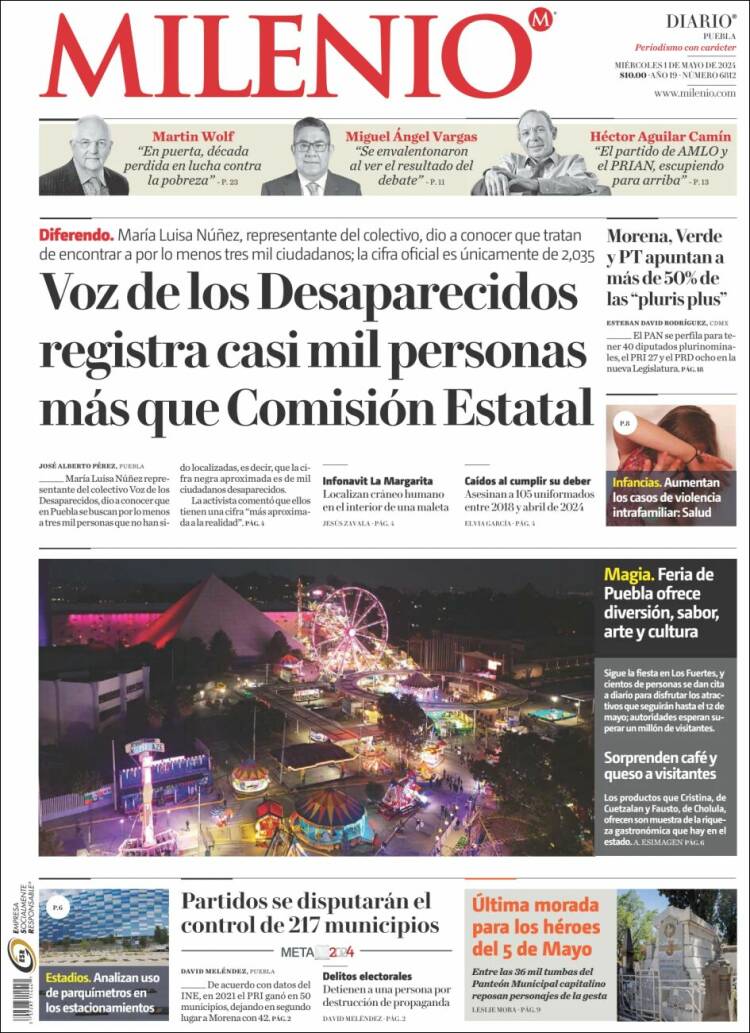 Portada de Milenio de Puebla (México)