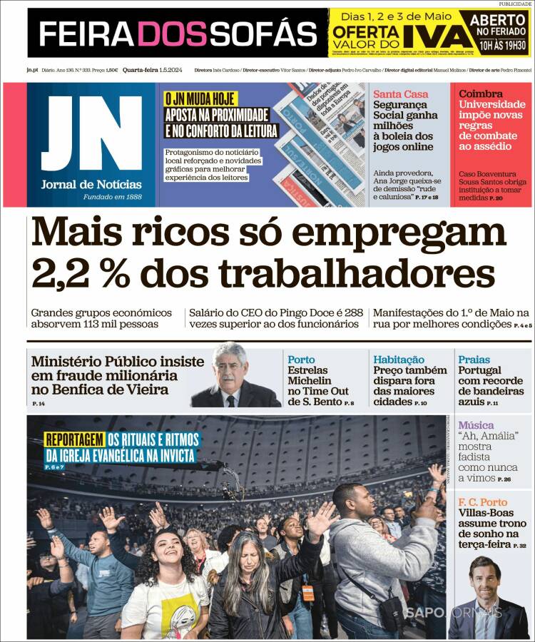 Portada de Jornal de Notícias (Portugal)