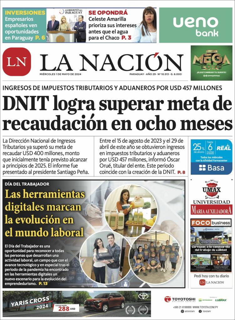 Portada de La Nación (Paraguay)