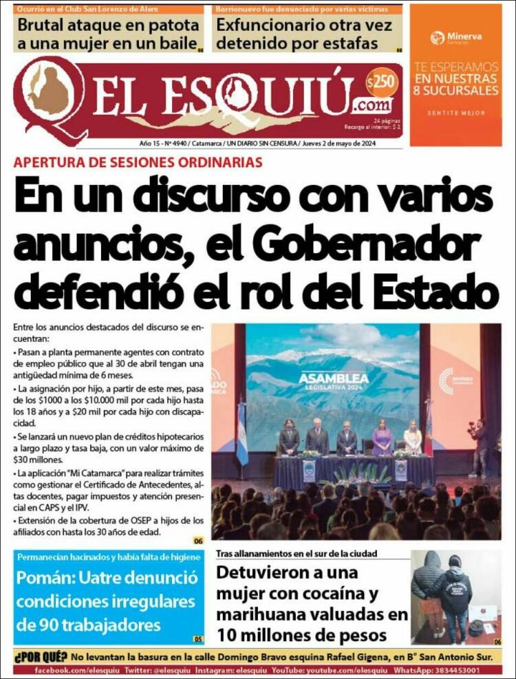 Portada de El Esquiu (Argentina)