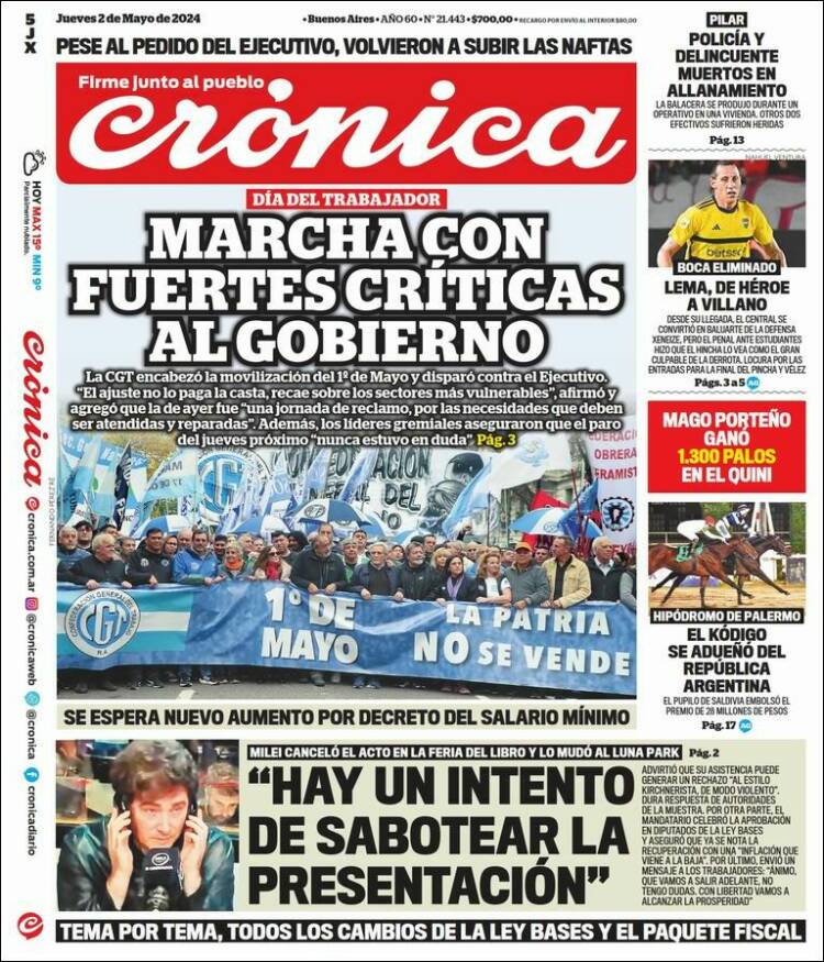 Portada de La Voz del Chaco (Argentina)